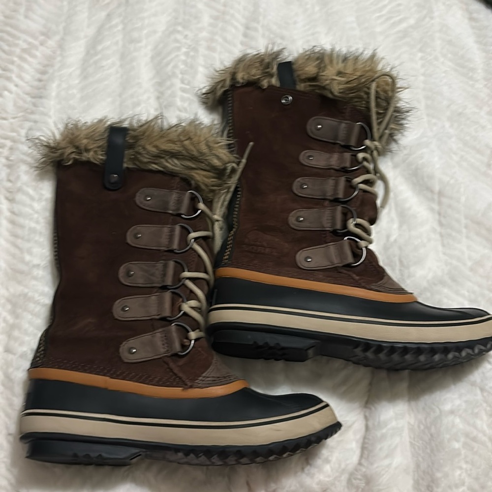 Joan Of Arctic Faux Fur-Trimmed Suede & Leather Lace-Up Boots